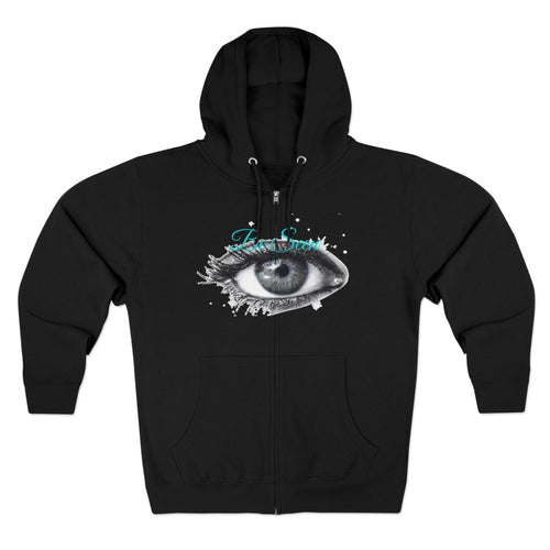 Eye Graphic Zip Hoodie — 'I See You' Artistic Surreal Eye Design