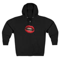 Zip Hoodie — Red Lips with Braces Graphic