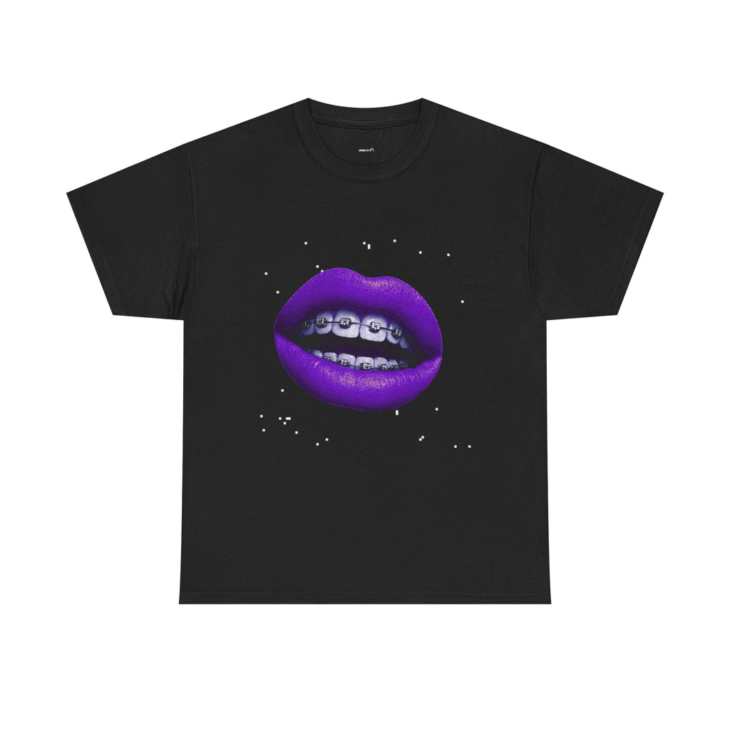 Purple smile graphic tee