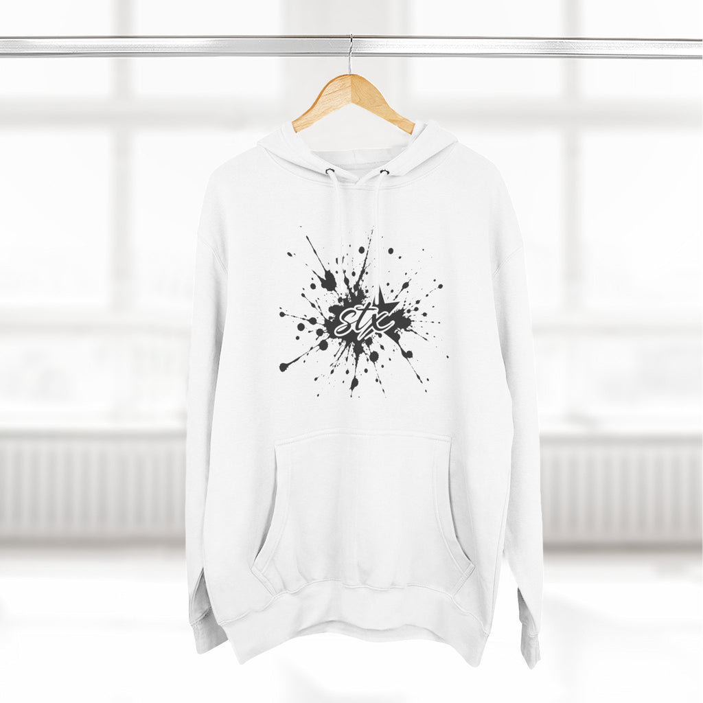 Splatter Star Hoodie — Minimal Black Ink Graphic Pullover