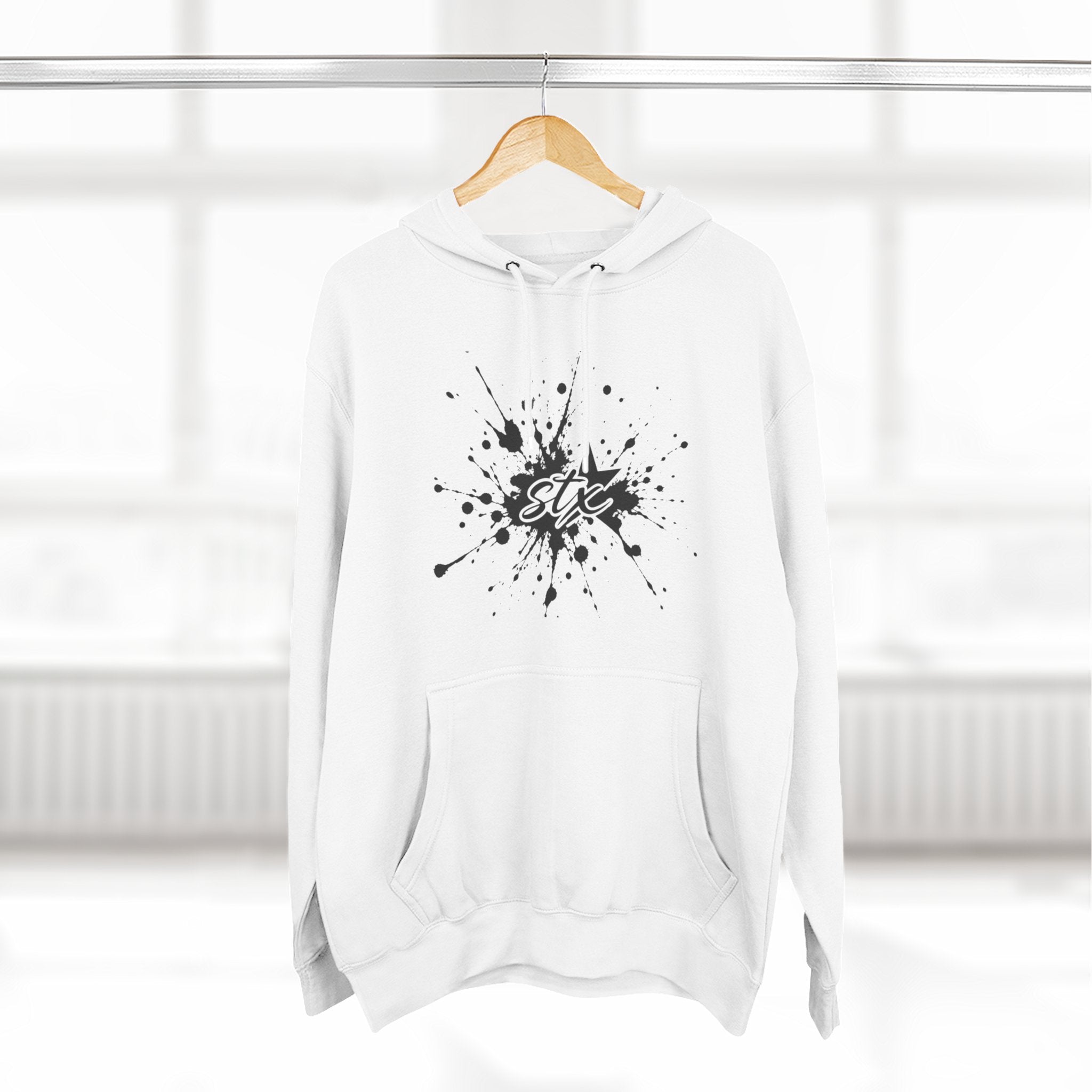 Splatter Star Hoodie — Minimal Black Ink Graphic Pullover